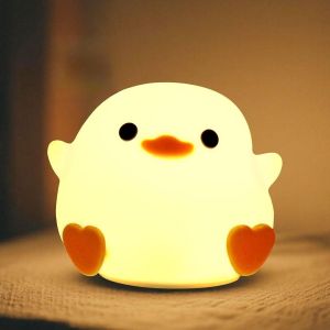 Veilleuse B&eacute;b&eacute;: Veilleuse Animal, Veilleuse Enfant Rechargeable Par Usb, Luminosit&eacute; R&eacute;glable, Kawaii Silicone Canard Deco Pour Chambre D' Enfant Cadeau Gar&ccedil;on Fille - Neuf