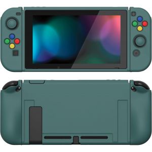 Zealprotect Coque Pour Nintendo Switch,Cover De Protection Pour Switch Avec Protection D'écran En Verre Trempé&capuchon Joystick&caps Boutons Direction Abxy-Vert Chasseur - Neuf