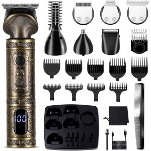 Tondeuse Barbe Homme Tondeuse Cheveux Professionnelle Avec Lame En T De Coupe De Cheveux Chauve 0 Mm Rasoir Électrique Tondeuse Corps De Précision Pour Nez 7 En 1 - Neuf