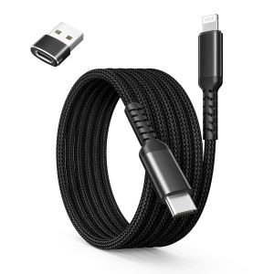 C&acirc;ble Chargeur USB C vers Lightning 3M avec Adaptateur USB A,Cordon Alimentation Type C PD Charge Rapide pour iPhone 11 12 13 Mini Pro Max SE 2020 14 10 iPad 8 9eme 2021 - Neuf