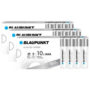 BLAUPUNKT Lot de 3 Packs 10 Piles AAA LR03 Alcalines Power - Neuf