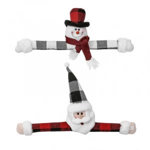 Lot de 2 embrasses de rideaux de Noël en forme de bonhomme de neige, boucles, fermeture arrière, clip pour fenêtre de Noël, décorations de Noël, décorations de vacances - Neuf