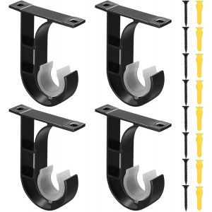 4 Pièces Support Tringle Rideaux,Supports pour Tringles à Rideaux,Support de Tringle à Rideau Murale Réglable en Alliage d'Aluminium pour Tringles à Rideaux de 25 mm à 40 mm - Neuf