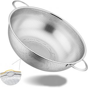 Lbgwp60-Passoirede 28 Cm De Diamètre - En Acier Inoxydable Poli - Avec Poignées - Passoire De Cuisine Micro-Perforée Pour Égoutter, Rincer, Filtrer, Laver, Antirouille - Neuf