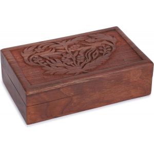 Boîte De Rangement Décorative En Bois Faite À La Main Pour Bijoux Motif Arbre De Bouddha Style Vintage Coffre Au Trésor Polyvalent Porte Bijoux Boîte À Montres Superbes Cadeaux 8x5 Pouces - Neuf