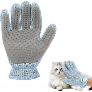 Fchhk-Gants De Toilettage 2 En 1 Pour Chiens Et Chats - 1 Pièce À Cinq Doigts - Brosse Efficace Pour Enlever Les Poils - Gant De Massage Multi-Surfaces Pour Canapé, Vêtements, Tapis - Neuf