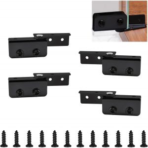 Lot De 4 Charnières De Porte En Verre Sans Cadre Réglables - Kit De Remplacement Pour Porte En Verre De Moins De 5 Mm (Noir) - Neuf