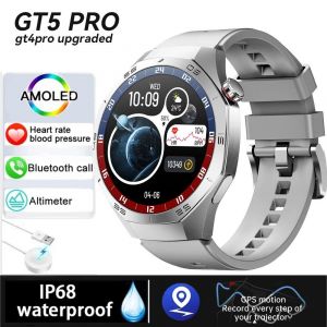 Montre Connectée De Sport Pour Hommes, Avec Appels Vocaux, Série Gt, Écran Amoled De 1.52 Pouces, Gps, Suivi De Mouvement, Pour Android Et Ios, Nouvelle Collection 2025.Silver. - Neuf