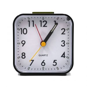 R&eacute;veil analogique silencieux noir, lampe de chevet incluse - Neuf