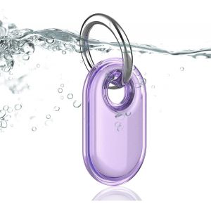 MEVRONISSHOP-tuis pour Samsung Galaxy SmartTag2, Housse avec Porte-Cl&eacute;s pour Animaux Portefeuilles et Bagages, SmartTag2 Locator Tracker Key Finder Cover (Violet) - Neuf