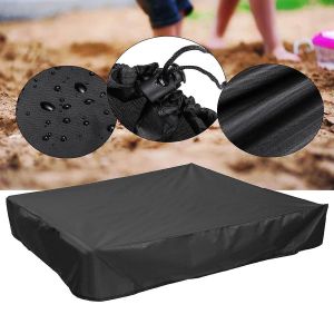 Sandbox Couvercle pour bac à sable avec Cordon de serrage Étanche de Protection UV pour l'Extérieur Sandbox Noir 200x200x20 - Neuf