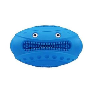 Jouet Interactif Couineur &Agrave; M&acirc;cher Pour Chien &iquest; Balle En Caoutchouc Naturel Pour La Sant&eacute; Dentaire Et Le Soulagement De L'anxi&eacute;t&eacute;, Distribution De Nourriture Amusante, 13 Cm, Bleu - Neuf