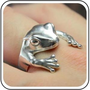 Kahfl-Bague Grenouille Vintage Bague Grenouille Ouverture Argent Bague Grenouille Doigt Bagues Drôles Bagues Grenouille Punk Bagues Grenouille Mignon Bague Grenouille - Neuf