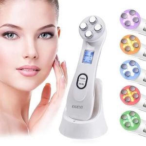 Appareil à Ultrason Visage, LED Massage Visage Appareil Visage Anti Age Luminotherapie Appareil, Soins de la Peau pour le Visage - Neuf