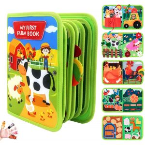 JGD-Busy Board Montessori,Busy Board Jeux Montessori Jouet Enfant 1 2 3 Ans,Tableau D'activit&eacute;s Montessoris Sensorielles Busys Book de Feutre,Livre Montessoris Sensoriel Cadeau pour Garcon Fille - Neuf