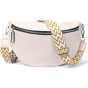 CAUC-Sac Bandouli&egrave;re Femme, Sac a Main Femmes Bandoulieres avec Large Sangle, Sac Banane Femme Chic Cuir Imperm&eacute;able, Petit Sac Bandouliere Femme avec Bandouli&egrave;re Amovible - Neuf