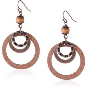 Boucles D'oreilles Pendantes Boh&egrave;mes, Boucles D'oreilles Pendantes En Bois De Style Bohemes Vintage Cr&eacute;oles Rondes Ethniques L&eacute;g&egrave;res Chics Pendantes Pour Femmes Bijoux Cadeaux[Bou9240028] - Neuf
