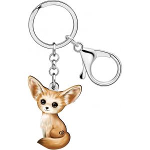 KAL-Porte-Cl&eacute;s Renard En Acrylique Accessoires Porte-Cl&eacute;s Animaux Cadeaux Pour Femmes Filles Enfants Sac &Agrave; Dos Cl&eacute;s De Voiture Porte-Monnaie Charms - Neuf