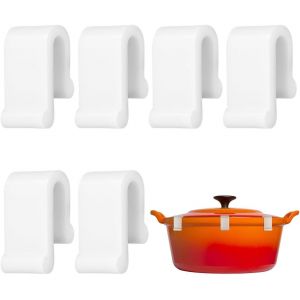 Kalanka-6 Pi&egrave;ces L&egrave;ve-Couvercles En Silicone Pour Casseroles, Clips De Protection De Couvercle De Four Hollandais, Aide De Cuisine Amusante, Protection Contre Les D&eacute;bordements - Neuf