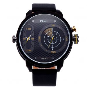 Montre-Bracelet Oulm Sport Pour Homme, Etanche, A Quartz, A Deux Mouvements (Jaune) - Neuf