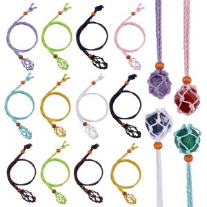 Kal-16 Pi&egrave;ces Vide Cordon De Collier Pierre, Vide Porte-Pierre Pendentif, Cordon Collier Porte-Pierre, Pour Cristaux, Cordon Collier En Pierre, Bijoux Bricolage, 23,6 Pouces (60 Cm) - Neuf