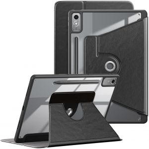 Coque Compatible With Lenovo Tab P12 12,7 Pouces 2023 Tablette, Avec Porte-Stylo &Eacute;tui De Protection Antichoc Avec &Eacute;tui Rigide Transparente &Agrave; L'arri&egrave;re,Veille/R&eacute;veil Automatique,Noir - Neuf