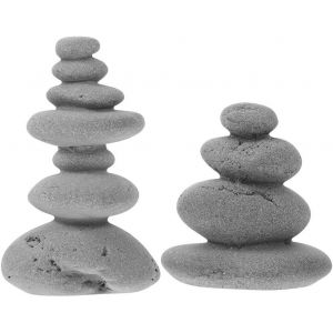 Mevronisshop-Lot De 2 Figurines Japonaises En Pierre Lanterne En Pierre Mini Pagode Statue D&eacute;coration Asiatique Pierres Bonsa&iuml; Pavillon Miniature D&eacute;coration Aquarium Ornements Jardin Sculpture - Neuf