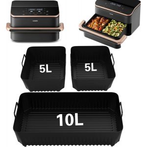Moule Silicone Air Fryer pour Cosori Air Fryer 10L Twinfry, 3PCS Moule Air Fryer Accessoires, Plat Airfryer Air Fryer Moule pour Airfryer Cosori 10L - Neuf