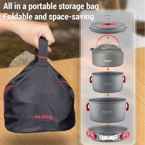 Kit D'ustensiles De Cuisine De Camping, PoêLe à Frire En Plein Air, Ensemble De Bouilloire Pour Camping En Plein Air, Sac à Dos - Neuf