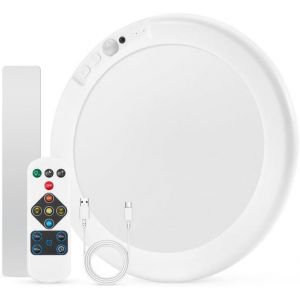Eryi-Plafonnier Led Avec Detecteur De Mouvement, Rechargeable Lampe Interieur Sans Fil, Pile Luminaire Lumiere Garage, Detection Applique Eclairage Usb Batterie, Pour Plafond Douche Exterieur Cave - Neuf