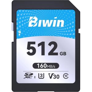 Carte Sd Sd160 512 Go, Carte M&eacute;moire Sdxc Pour Appareil Photo, Vitesse De Lecture Jusqu'&Agrave; 160 Mo/S, 4K Uhd, Uhs-I Classe 10 U3 V30 Carte Sd 3.0, R&eacute;sistante Aux Chocs Et &Agrave; L'Eau - Neuf