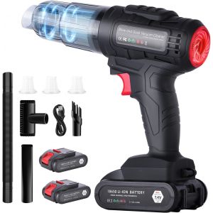 Aspirateur &agrave; Main sans Fil Puissant 12Kpa, Batterie 2000mAh Rechargeable, Silencieux 65-75dB, L&eacute;ger ABS, Filtre HEPA Lavable, Id&eacute;al Voiture Maison Bureau Animaux - Neuf