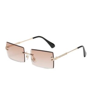 Uv400 M&eacute;tal Cercl&eacute;es Rectangle Lunettes De Soleil, Unisexe Lunettes, Cadre En M&eacute;tal, De Forme Rectangulaire, Lunettes - Neuf