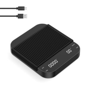 Balance &Agrave; Caf&eacute; Num&eacute;rique Avec Minuterie, Balance &Agrave; Expresso, 3 Kg/0,1 G, Balance De Pr&eacute;cision Avec 3 Unit&eacute;s, Rechargeable Par Usb, Balance De Cuisine Multifonctionnelle, Balance Alimentaire - Neuf