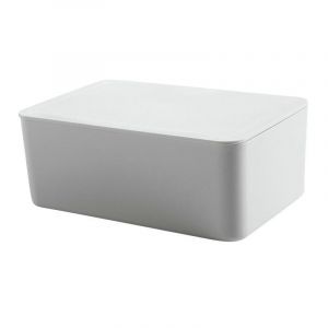 Boîte de rangement pour lingettes humides avec couvercle blanc - Neuf
