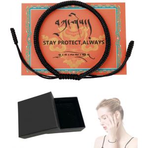 Trahoo-Bracelet Rouge, Bracelet En Tissu Kabbale, Protection B&eacute;b&eacute;, Hommes, Femmes, Porte-Bonheur Tib&eacute;tain Fait Main, Porte-Bonheur Bouddhiste, Tiss&eacute; - Neuf