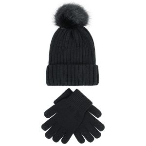 Les Femmes De La Doublure De Coton Chapeau D'hiver Avec De La Fausse Fourrure Pompon - Neuf