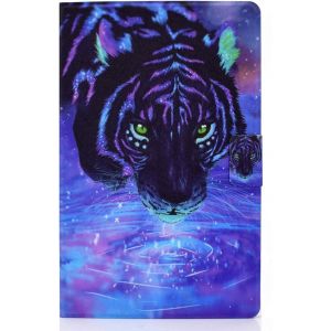 Kal-Coque Étui Compatible Samsung Galaxy Tab A7 Lite 8,7 Pouces 2021 (Sm-T227, Sm-T225, Sm-T220) Tablette Housse Cover Protection Pu Cuir Folio Flip Case Avec Stand Et Porte-Crayon,Lion - Neuf