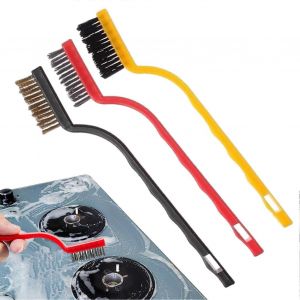 Brosse De Nettoyage Pour Surfaces De Cuisson, Brosse Pour Plaques De Cuisson, Lot De 3 Avec Trou De Suspension - Neuf