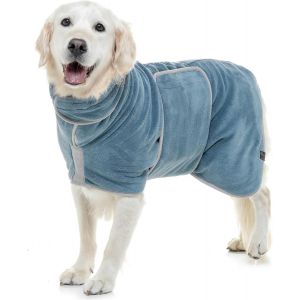 Jgd-&reg; Peignoir Chien Super Absorbante &iquest; Peignoir Pour Chien &Agrave; Double Couche Luxueuse &iquest; Serviette Ultra Douce &iquest; S&eacute;chez Votre Toutou Sans Effort En Quelques Minutes (M, Bleu P&eacute;trole) - Neuf