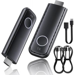 MEVRONISSHOP-metteur et r&eacute;cepteur HDMI sans Fil, d&eacute;codage 4K, Sortie 1080P, Extension HDMI 2,4 G/5 G avec port&eacute;e de Transmission de 165FT pour PC/DV/HDTV/projecteur/bo&icirc;tier TV, Plug & Play - Neuf