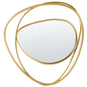 Miroir COURCY 50 cm 54 cm Métal Doré - Neuf
