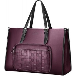 KALANKA-Sac de Travail Femme, Sac Cabas Voyage femme, 15.6 Poucses Ordinateur Portable, Lunch Box Isotherme Repas pour Femme Travail Cours Lycee, Scolaire, Universités, Voyage, Cadeau, Violet - Neuf