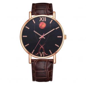 Montre Femme En Cuir Pu Souple &Agrave; La Mode Or Rose Cadre Alliage De Quartz Montre-Bracelet Marron - Neuf