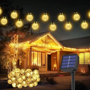 CHENG-Guirlande Lumineuse Exterieure,8.1M 30 LED Guirlande Solaire Exterieur,IP65 &Eacute;tanche 8 Modes Guirlande Lumineuse Exterieure Solaire,800mAh Lumiere Solaire Exterieur D&eacute;coration pour Jardin Terras - Neuf