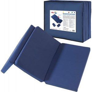 Ulteronixshop-Matelas B&eacute;b&eacute; de Voyage Pliant - 60 x 120 cm Bleu Fonc&eacute; + Sac de Transport - Housse Amovible - Mousse Ferme et Confortable - &Eacute;paisseur 5,5 cm, 120L x 60W x 5.5T centim&egrave;tres - Neuf