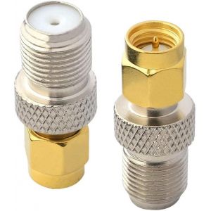 Adaptateur SMA Mâle à Type F Femelle Connecteur SMA vers Type F Adaptateur de Câble Coaxial Fiche F Femelle SMA Mâle Connecteur Dab Antenne Convertisseur pour FM/AM/Dab+ Radio Vidéo Pack de 2 - Neuf