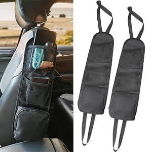 Eryi-2 Pièce Accessoire Voiture Interieur Avec 3 Organisateur Voiture Enfant Protection Siege Voiture Rangement Voiture Enfant Résistant Aux Taches Et Durable S'adapte À Tous Les Sièges Auto - Neuf