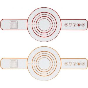 2 PCS Tapis Silicone P&acirc;tisserie pour Pain avec Longue Poign&eacute;e,Inclus Racloir &agrave; P&acirc;te et Pinceau de Cuisson,Convient pour Utilisation au Four (Rouge + Orange) - Neuf