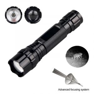 Lampe De Poche Ir 300-500M Zoomable Focus 850Nm Led Lampe De Rayonnement Infrarouge Torche De Vision Nocturne Lanterne De Chasse.Package A.Black - Neuf